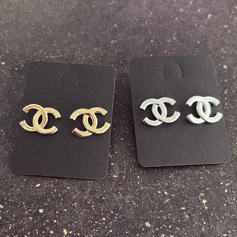Lyn Lyn Gold Initial Earrings LV